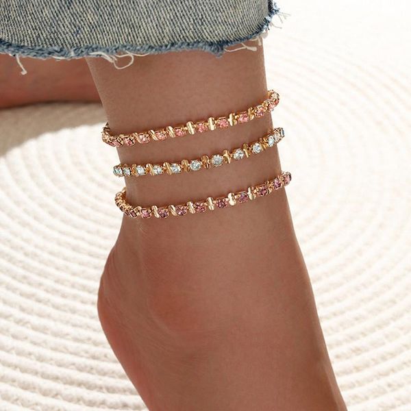 anklets 3 pcs/set women fashion colorful crystal chain set sweet beach shiny for foot jewelry accessories, Red;blue
anklets 3 pcs/set women fashion colorful crystal chain set sweet beach shiny for foot jewelry accessories, Red;blue