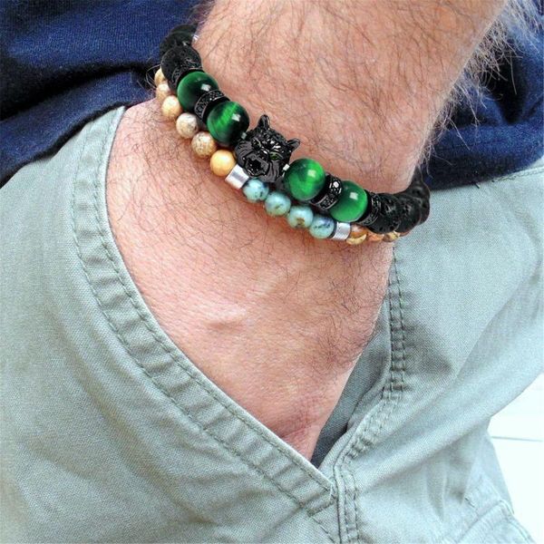 charm bracelets wolf bracelet natural eyes stone volcanic beads tibetan buddha wrist chain women men's jewelry gift, Golden;silver
charm bracelets wolf bracelet natural eyes stone volcanic beads tibetan buddha wrist chain women men's jewelry gift, Golden;silver