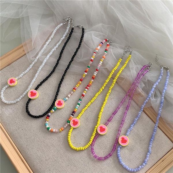 chokers 2021 fashion simple candy color glass rice bead pink love heart necklace for women girls choker clavicle chain jewelry gifts, Golden;silver
chokers 2021 fashion simple candy color glass rice bead pink love heart necklace for women girls choker clavicle chain jewelry gifts, Golden;silver