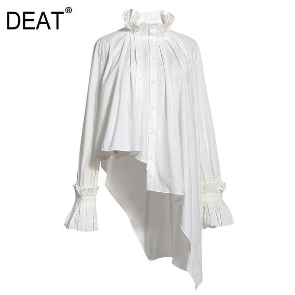 women's blouses & shirts deat 2021 spring and autumn fashion women clothes turtleneck full sleeves asymmetrical shirt female gx443, White
women's blouses & shirts deat 2021 spring and autumn fashion women clothes turtleneck full sleeves asymmetrical shirt female gx443, White