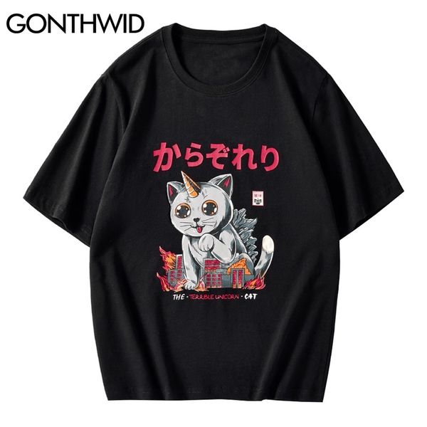 t-shirts streetwear hip hop harajuku men unicorn cat print short sleeve tees summer cotton casual fashion tshirts 210602, White;black
t-shirts streetwear hip hop harajuku men unicorn cat print short sleeve tees summer cotton casual fashion tshirts 210602, White;black