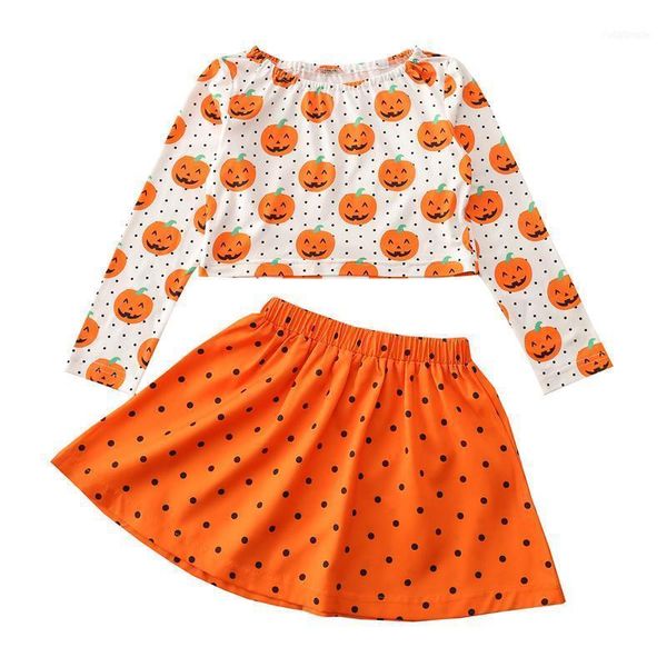 clothing sets kids halloween 2pcs outfits, pumpkin dots print o-neck long sleeves crop + elastic waist short skirt for girls, orange1, White
clothing sets kids halloween 2pcs outfits, pumpkin dots print o-neck long sleeves crop + elastic waist short skirt for girls, orange1, White