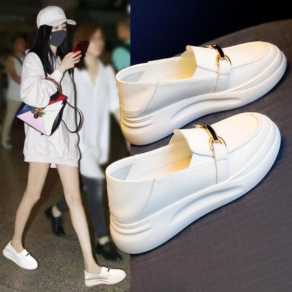 sandals leather small white shoes women's 2021 spring summer shallow single thick sole leisure fashion, Black
sandals leather small white shoes women's 2021 spring summer shallow single thick sole leisure fashion, Black
