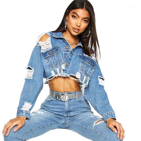 crop jeans jacket women 2021 hole long sleeve buttons turn-down collar fashion short plus size ladies denim women's jackets, Black;brown
crop jeans jacket women 2021 hole long sleeve buttons turn-down collar fashion short plus size ladies denim women's jackets, Black;brown