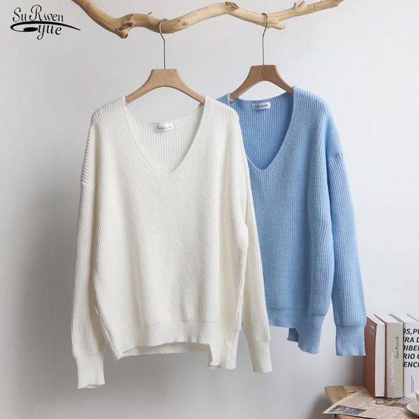 women's sweaters v neck pullover women irregular oversize sweater knitted autumn winter thick blue knit white warm long sleeve 17630, White;black
women's sweaters v neck pullover women irregular oversize sweater knitted autumn winter thick blue knit white warm long sleeve 17630, White;black