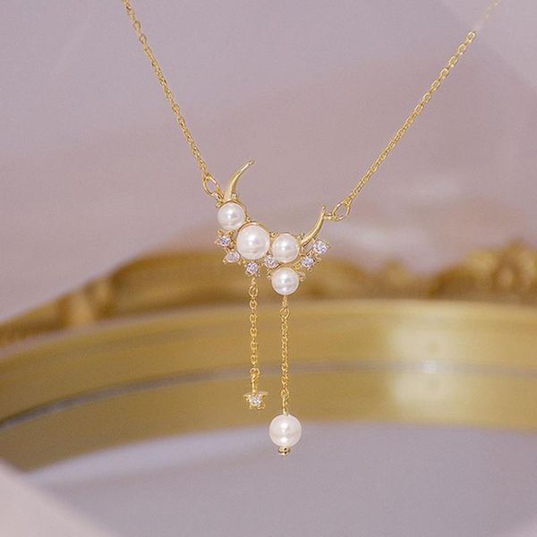 pendant necklaces luxury wedding jewelry flower women necklace for bride moon star tulip pearl choker clavicle neck chain girlfriend gifts, Silver
pendant necklaces luxury wedding jewelry flower women necklace for bride moon star tulip pearl choker clavicle neck chain girlfriend gifts, Silver