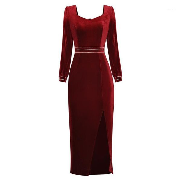 red roosarosee designer women autumn fashion square full sleeve package hip solid velvet slim slit dress casual dresses, Black;gray
red roosarosee designer women autumn fashion square full sleeve package hip solid velvet slim slit dress casual dresses, Black;gray
