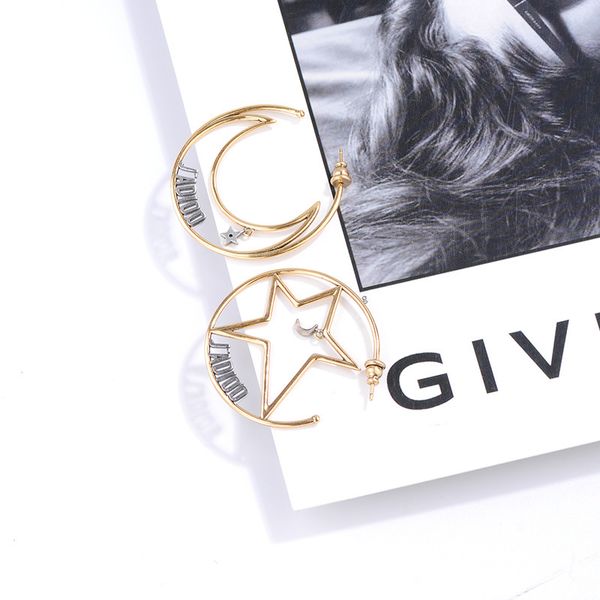 2021 luxury designer jewelry star moon big circle earrings women's advanced feeling net red temperament exaggeration fashion personalit, Silver
2021 luxury designer jewelry star moon big circle earrings women's advanced feeling net red temperament exaggeration fashion personalit, Silver