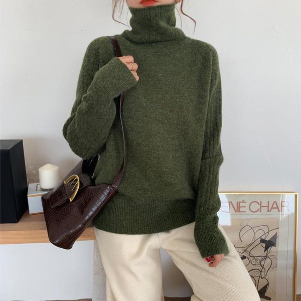 women's sweaters hzirip 2021 autumn women sweater knitted female casual pullover solid turtleneck concise elegant loose office lady, White;black
women's sweaters hzirip 2021 autumn women sweater knitted female casual pullover solid turtleneck concise elegant loose office lady, White;black