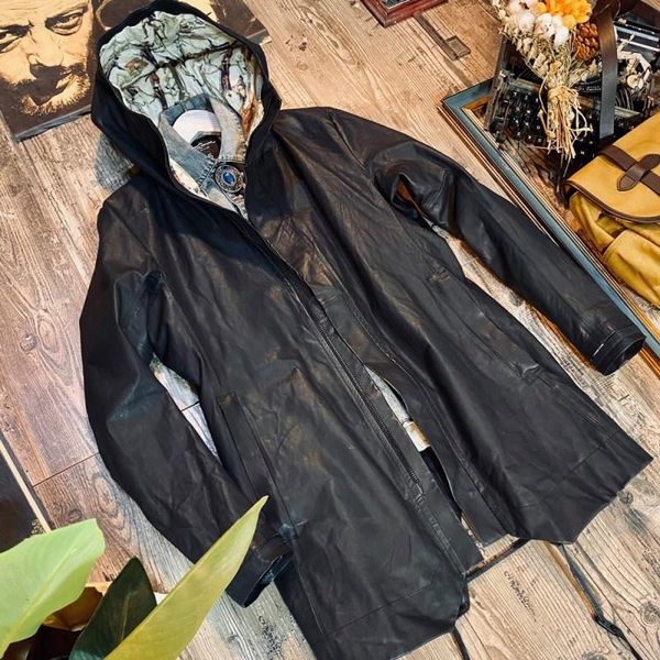 men's leather & faux mens gothic hoody windbreaker trench coat mid long cowhide genuine jacket male casual streetwear bikers jackets, Black
men's leather & faux mens gothic hoody windbreaker trench coat mid long cowhide genuine jacket male casual streetwear bikers jackets, Black