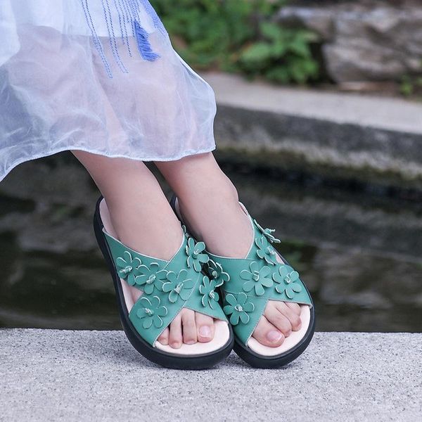 slippers women leather wedge high heels shoes for summer beach flower genuine handmade 2021, Black
slippers women leather wedge high heels shoes for summer beach flower genuine handmade 2021, Black