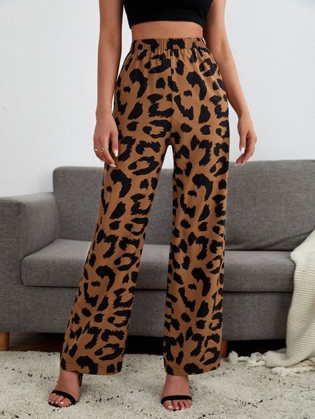 high waist allover print pants g5pp#, Black;white 
high waist allover print pants g5pp#, Black;white