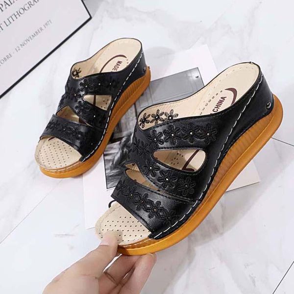 slippers summer shoes for women hollow out flip flops thick bottom women's bohemia solid color femme, Black
slippers summer shoes for women hollow out flip flops thick bottom women's bohemia solid color femme, Black