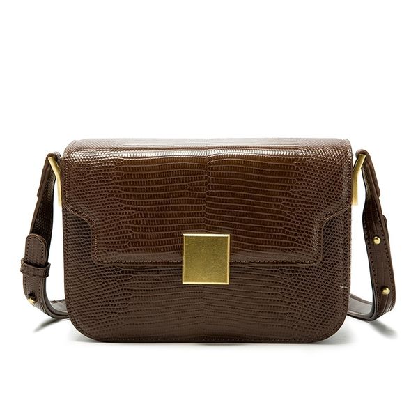 spring and summer lizard pattern metal buckle saddle single shoulder cross simple small square bag purse
spring and summer lizard pattern metal buckle saddle single shoulder cross simple small square bag purse