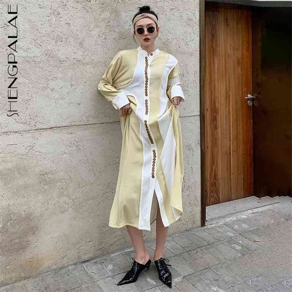 elegant contrast color dress women's spring lapel single breasted patchwork long sleeve mid-calf dresses 210427, Black;gray
elegant contrast color dress women's spring lapel single breasted patchwork long sleeve mid-calf dresses 210427, Black;gray