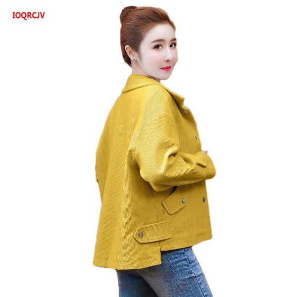 women's jackets corduroy jacket for spring autumn korean loose ladies overcoat long sleeve solid female short coat yellow white w1950, Black;brown
women's jackets corduroy jacket for spring autumn korean loose ladies overcoat long sleeve solid female short coat yellow white w1950, Black;brown