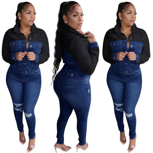 women's jackets winter wool and denim patchwork women casual coats fashion lapel neck long sleeves buttons pockets real pos 1yoe, Black;brown
women's jackets winter wool and denim patchwork women casual coats fashion lapel neck long sleeves buttons pockets real pos 1yoe, Black;brown