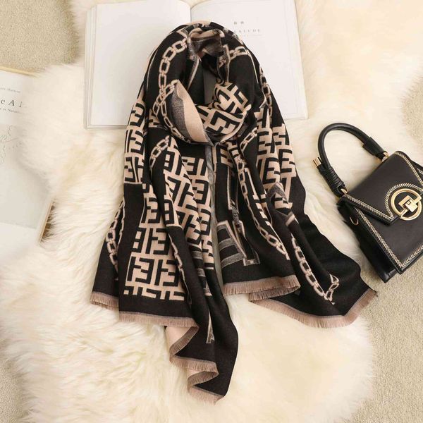 autumn and winter women's new scarf letter chain pattern imitation cashmere warm thickening versatile long shawl dual purpose, Blue;gray
autumn and winter women's new scarf letter chain pattern imitation cashmere warm thickening versatile long shawl dual purpose, Blue;gray