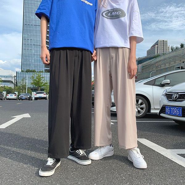 men's pants summer thin wide-leg fashion solid color casual men streetwear korean loose straight ice silk mens s-2xl, Black
men's pants summer thin wide-leg fashion solid color casual men streetwear korean loose straight ice silk mens s-2xl, Black