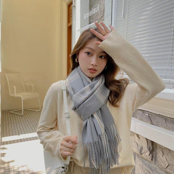 scarves fashion plaid cashmere long tassels women thicken wrap shawl ladies wool pashmina scarf female bandanna, Blue;gray
scarves fashion plaid cashmere long tassels women thicken wrap shawl ladies wool pashmina scarf female bandanna, Blue;gray