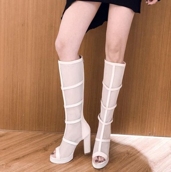 summer knee high boots mesh gladiator sandals women chunky block heels peep toe rome ladies shoes black
summer knee high boots mesh gladiator sandals women chunky block heels peep toe rome ladies shoes black