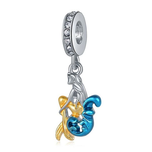 1pcs cute mermaid pendant diy beads adapting to original pandora charm bracelet ladies jewelry making gifts, Silver
1pcs cute mermaid pendant diy beads adapting to original pandora charm bracelet ladies jewelry making gifts, Silver
