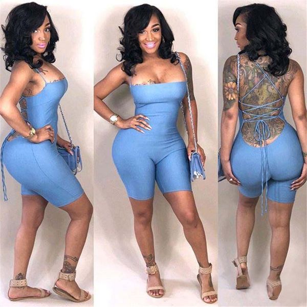 summer rompers womens jumpsuit spaghetti straps strapless skinny club bandage jumpsuit shorts lace up backless bodycon playsuits, Black;white
summer rompers womens jumpsuit spaghetti straps strapless skinny club bandage jumpsuit shorts lace up backless bodycon playsuits, Black;white