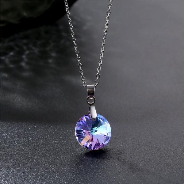 simple fashion 2 colors round crystal pendant necklace stainless steel choker women girl jewelry gift necklaces, Silver
simple fashion 2 colors round crystal pendant necklace stainless steel choker women girl jewelry gift necklaces, Silver