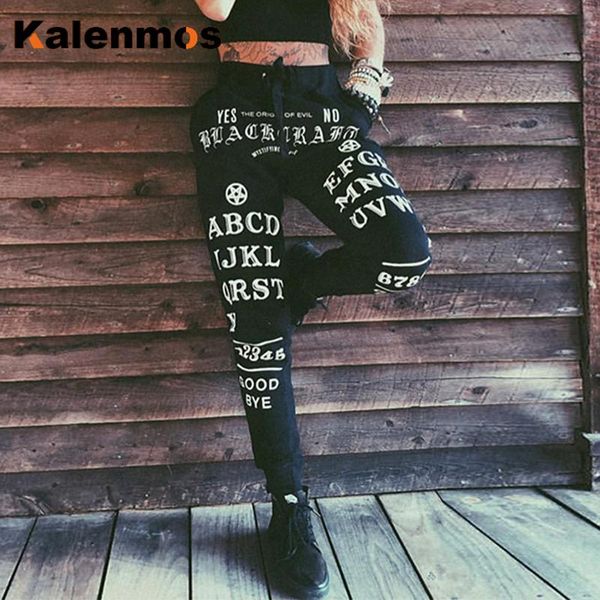 women's pants & capris insgoth black harem women gothic letter printed long trousers casual streetwear punk female loose trouser hallow, Black;white
women's pants & capris insgoth black harem women gothic letter printed long trousers casual streetwear punk female loose trouser hallow, Black;white