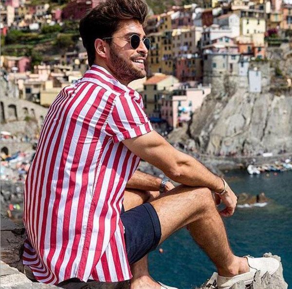 men's casual shirts european and american striped loose short sleeve slim shirt 5ii8, White;black
men's casual shirts european and american striped loose short sleeve slim shirt 5ii8, White;black