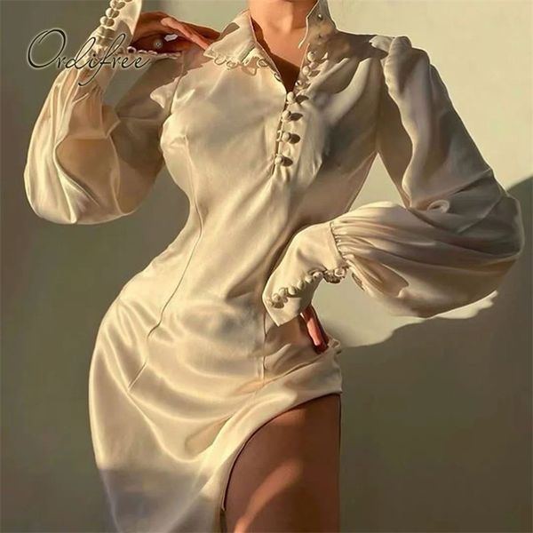 summer vintage women silk satin dress long sleeve side slit botton party mini 210513, Black;gray
summer vintage women silk satin dress long sleeve side slit botton party mini 210513, Black;gray