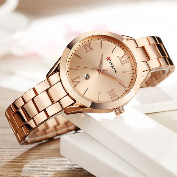 wristwatches curren fashion casual women watches ladies steel women's bracelet female clock relogio feminino montre femme 9007, Slivery;brown
wristwatches curren fashion casual women watches ladies steel women's bracelet female clock relogio feminino montre femme 9007, Slivery;brown