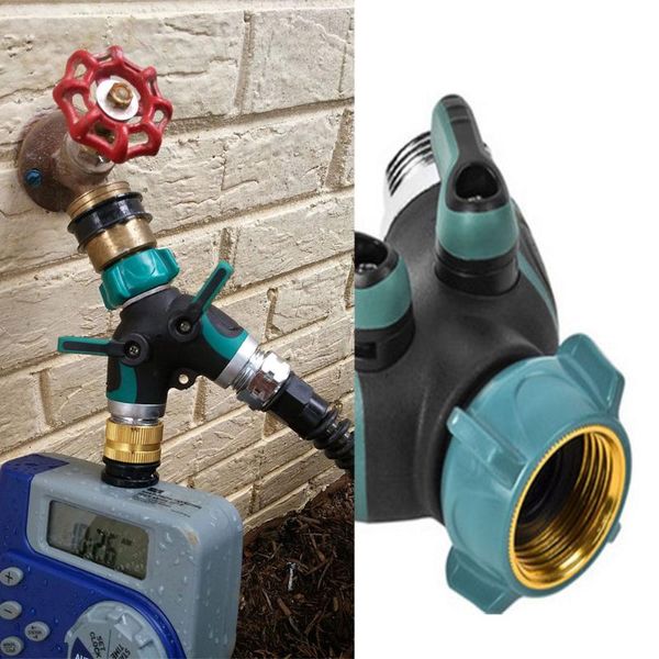 kitchen faucets 2 way tap the y-connector garden hose connector adapter plastic, zinc alloy materials 1pcs