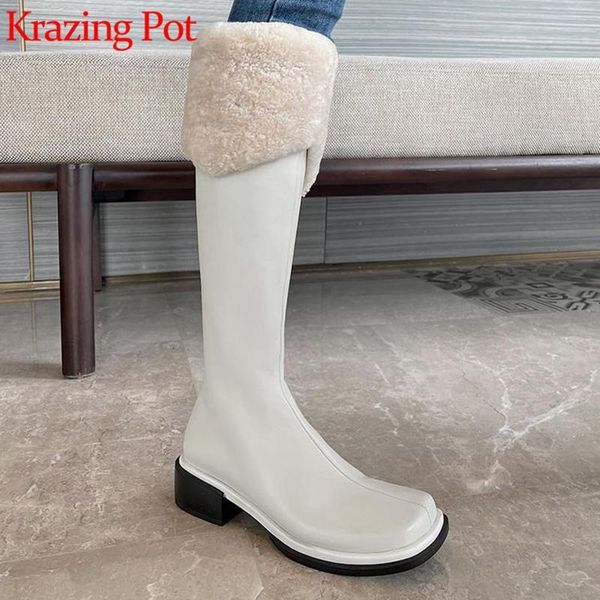 boots krazing pot winter keep warm full grain leather plush snow square toe dating thick med heels beauty thigh high l11, Black
boots krazing pot winter keep warm full grain leather plush snow square toe dating thick med heels beauty thigh high l11, Black