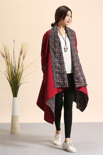 women's trench coats women loose national style coat outerwear ladies cotton linen female 2021, Tan;black
women's trench coats women loose national style coat outerwear ladies cotton linen female 2021, Tan;black