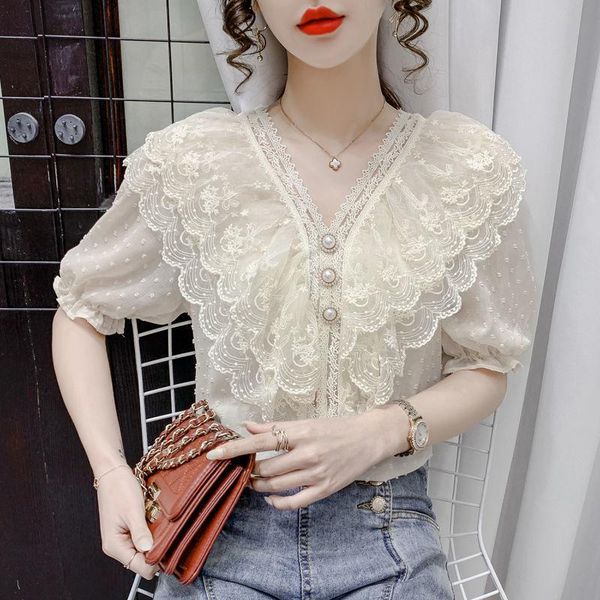 women's blouses & shirts 2021 women spring summer vintage shirt lady ruffles v-neck short sleeve solid chiffon blouse female casual loo, White
women's blouses & shirts 2021 women spring summer vintage shirt lady ruffles v-neck short sleeve solid chiffon blouse female casual loo, White