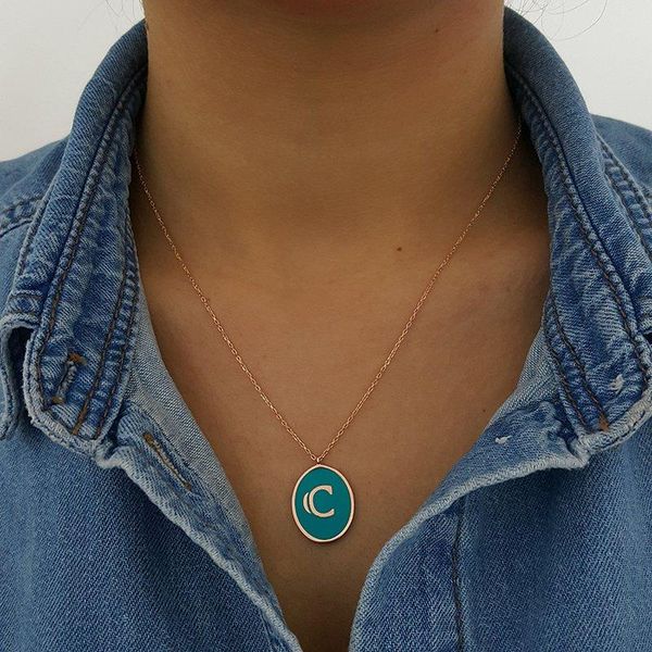 pendant necklaces c initial letter necklace id custom personalised turquoise or black enamel, Silver
pendant necklaces c initial letter necklace id custom personalised turquoise or black enamel, Silver
