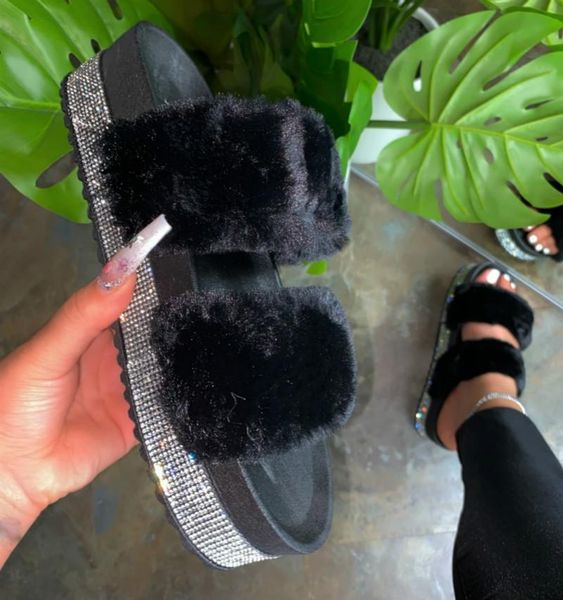 black fur slides women home summer shoes bling flip flops platform soft bottom slippers mixed colors
black fur slides women home summer shoes bling flip flops platform soft bottom slippers mixed colors