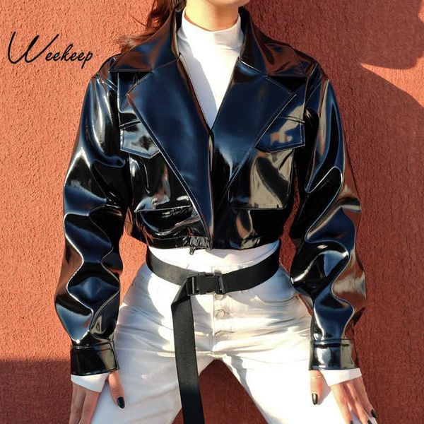 women's jackets 2021 women open stitch cropped jacket black turn down collar punk fashion pockets patchwork streetwear, Black;brown
women's jackets 2021 women open stitch cropped jacket black turn down collar punk fashion pockets patchwork streetwear, Black;brown