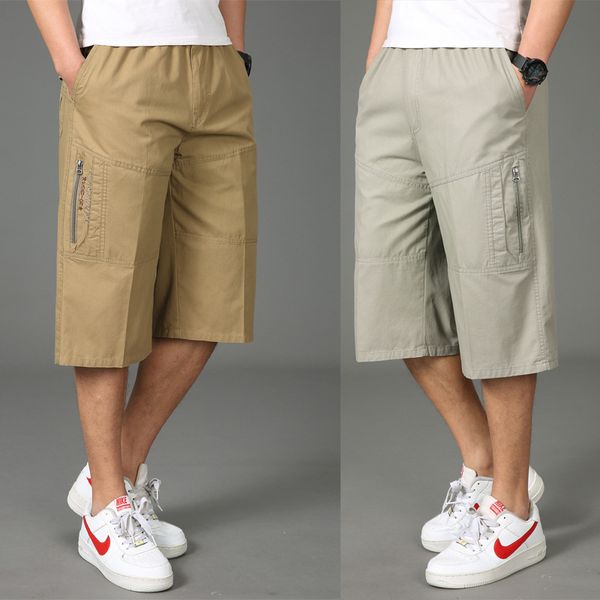 men's summer middle-aged cropped trousers loose large size dad wear outside cotton casual plus fat plus size trousers, Black
men's summer middle-aged cropped trousers loose large size dad wear outside cotton casual plus fat plus size trousers, Black