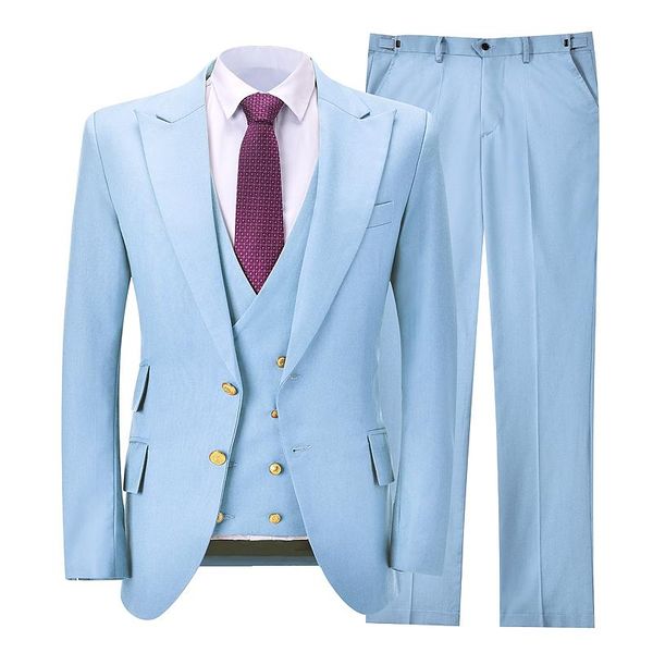 men's suits & blazers light blue costume slim fit men business groom tuxedos for formal wedding suit jacket pant vest 3 pieces blazer, White;black
men's suits & blazers light blue costume slim fit men business groom tuxedos for formal wedding suit jacket pant vest 3 pieces blazer, White;black