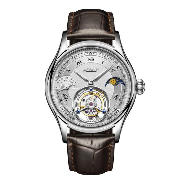 wristwatches tourbillon watch automatic mechanical sapphire mirror brand personality business men wristwatch high-end aviation watches, Slivery;brown
wristwatches tourbillon watch automatic mechanical sapphire mirror brand personality business men wristwatch high-end aviation watches, Slivery;brown
