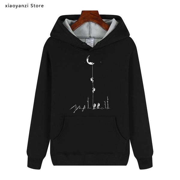 men's hoodies & sweatshirts 2022 europe style men winter autumn fashion climb to the moon printed casual fleece cotton pullovers s9-504, Black
men's hoodies & sweatshirts 2022 europe style men winter autumn fashion climb to the moon printed casual fleece cotton pullovers s9-504, Black