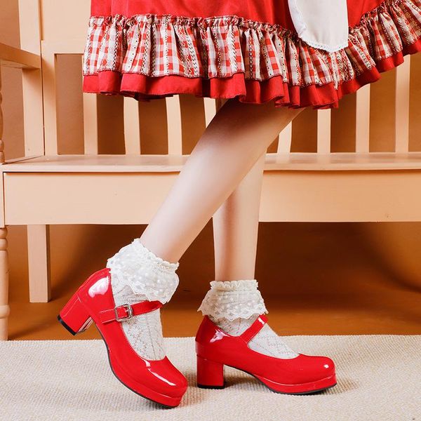 chunky heel platform mary janes retro women patent leather big square toe high heels pumps lovely girls cosplay lolita shoes dress, Black
chunky heel platform mary janes retro women patent leather big square toe high heels pumps lovely girls cosplay lolita shoes dress, Black
