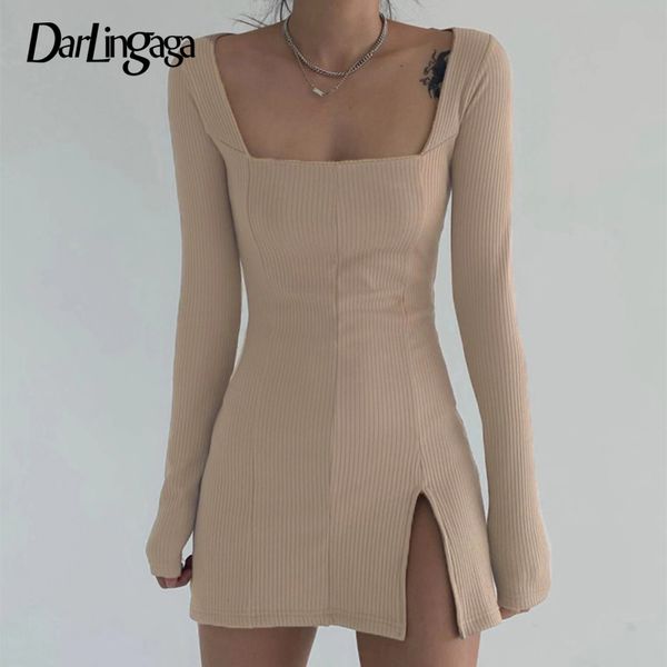 darlingaga elegant square neck ribbed black dress female knitted side split bodycon long sleeve fashion mini es basic, Black;gray
darlingaga elegant square neck ribbed black dress female knitted side split bodycon long sleeve fashion mini es basic, Black;gray