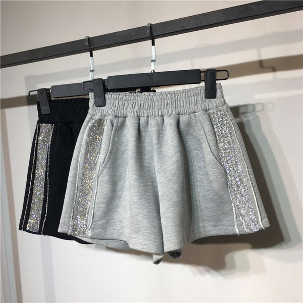 womens shorts causal cotton home short fitness shorts side stripe sequined black gray pants 4 size, White;black
womens shorts causal cotton home short fitness shorts side stripe sequined black gray pants 4 size, White;black