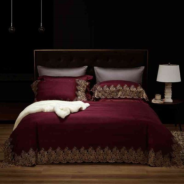 1000tc egyptian cotton dark red/green lace edge bedding set king size 4pcs premium soft duvet cover bed sheet pillowcases
1000tc egyptian cotton dark red/green lace edge bedding set king size 4pcs premium soft duvet cover bed sheet pillowcases