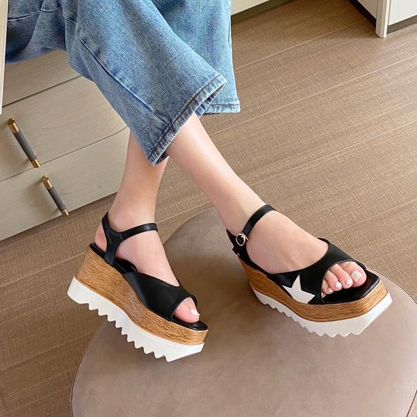 sandals platform women wedges shoes fashion trendy thick bottom slides summer buckle open toe hollow zapatos de mujer, Black
sandals platform women wedges shoes fashion trendy thick bottom slides summer buckle open toe hollow zapatos de mujer, Black