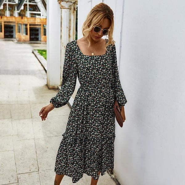 women casual floral printed vintage mini dress elegant fashion square neck long sleeve autumn ladies dresses vestidos, Black;gray
women casual floral printed vintage mini dress elegant fashion square neck long sleeve autumn ladies dresses vestidos, Black;gray