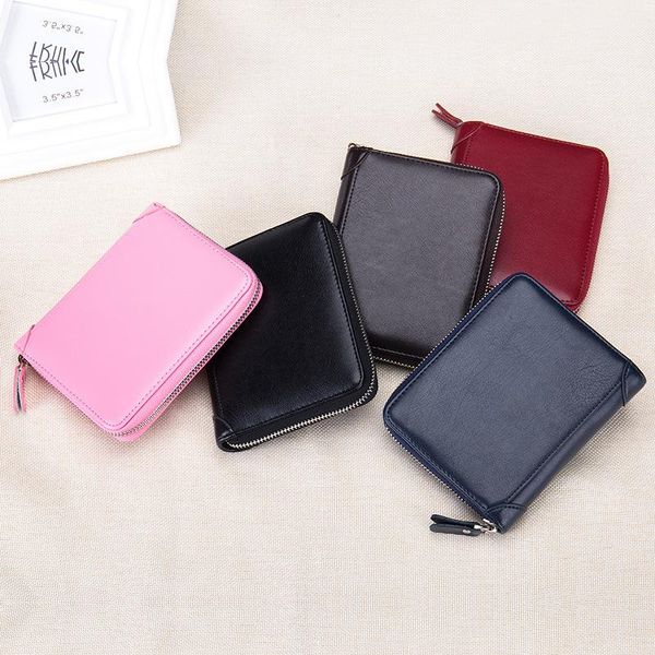 card holders high capacity credit id holder for women men genuine leather passport zipper short wallet travel small bags, Brown;gray
card holders high capacity credit id holder for women men genuine leather passport zipper short wallet travel small bags, Brown;gray